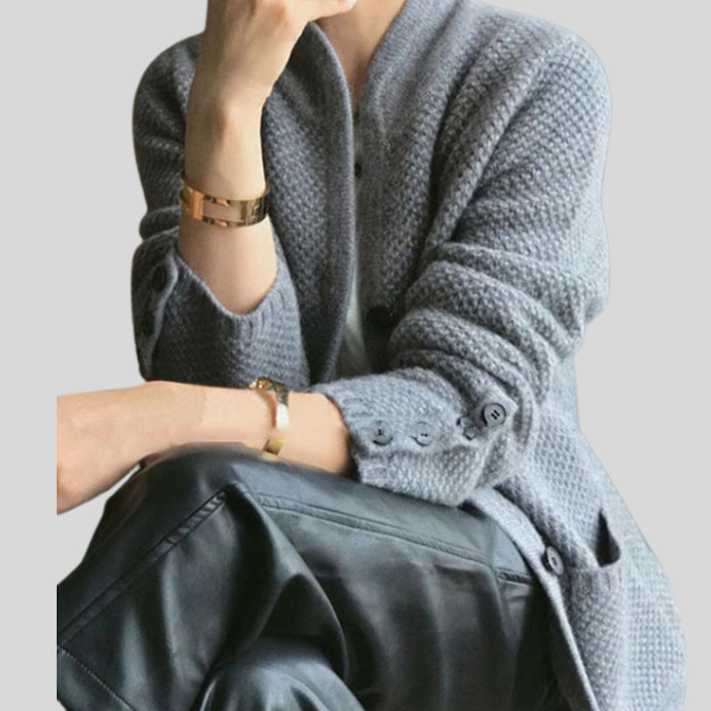 Best-selling high-end Chinese stand-up neck sweater cardigan jacket women's new loose temperament casual knitted sweater