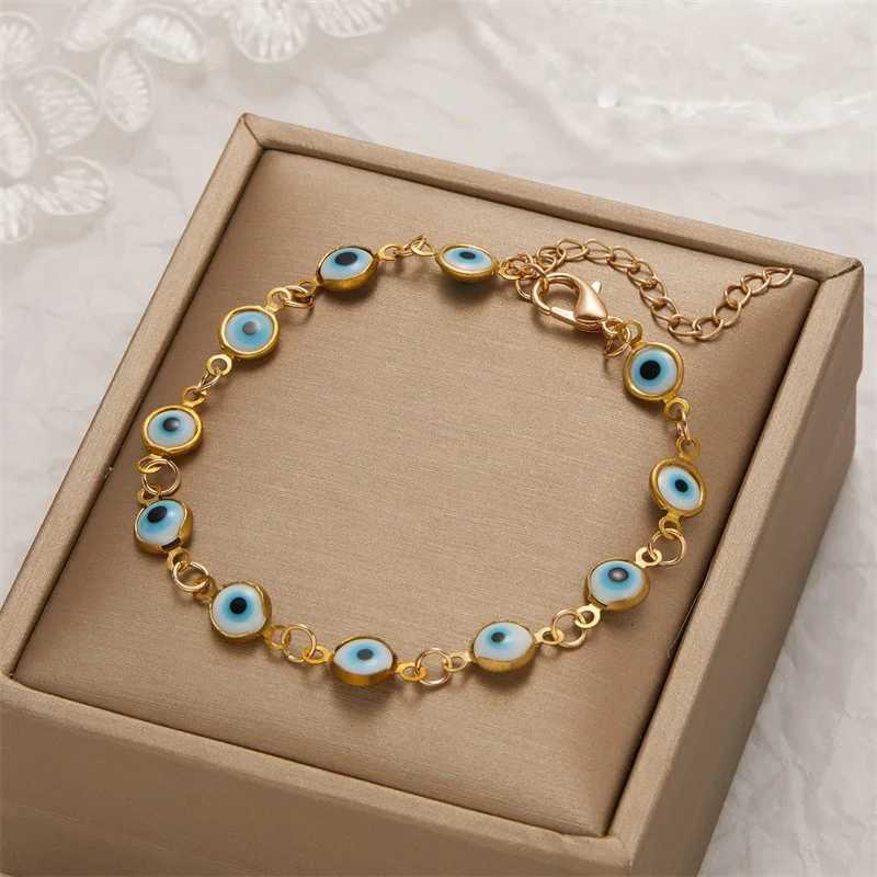 Colorful Evil Eye Bracelets Stainless Steel Adjustable Lucky Turkey Blue Eye Jewelry Simple Metal Bring Good Luck Wealth Gifts W250121