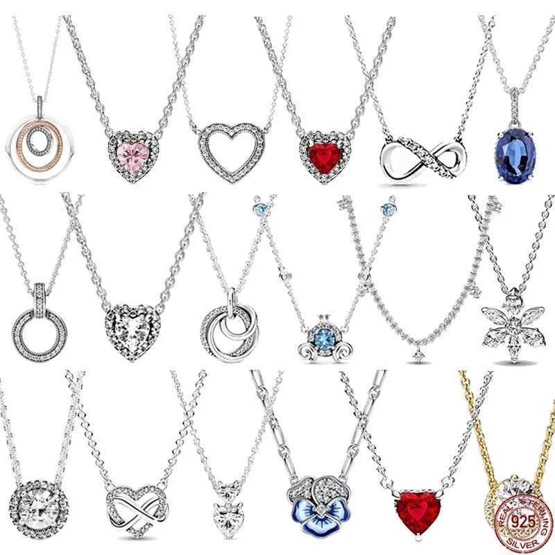 Exquisite 925 Sterling Silver Classic Shiny Heart Circular Pendant Necklace fits Design Original Charm Beads DIY Festival GiftsXJ250114