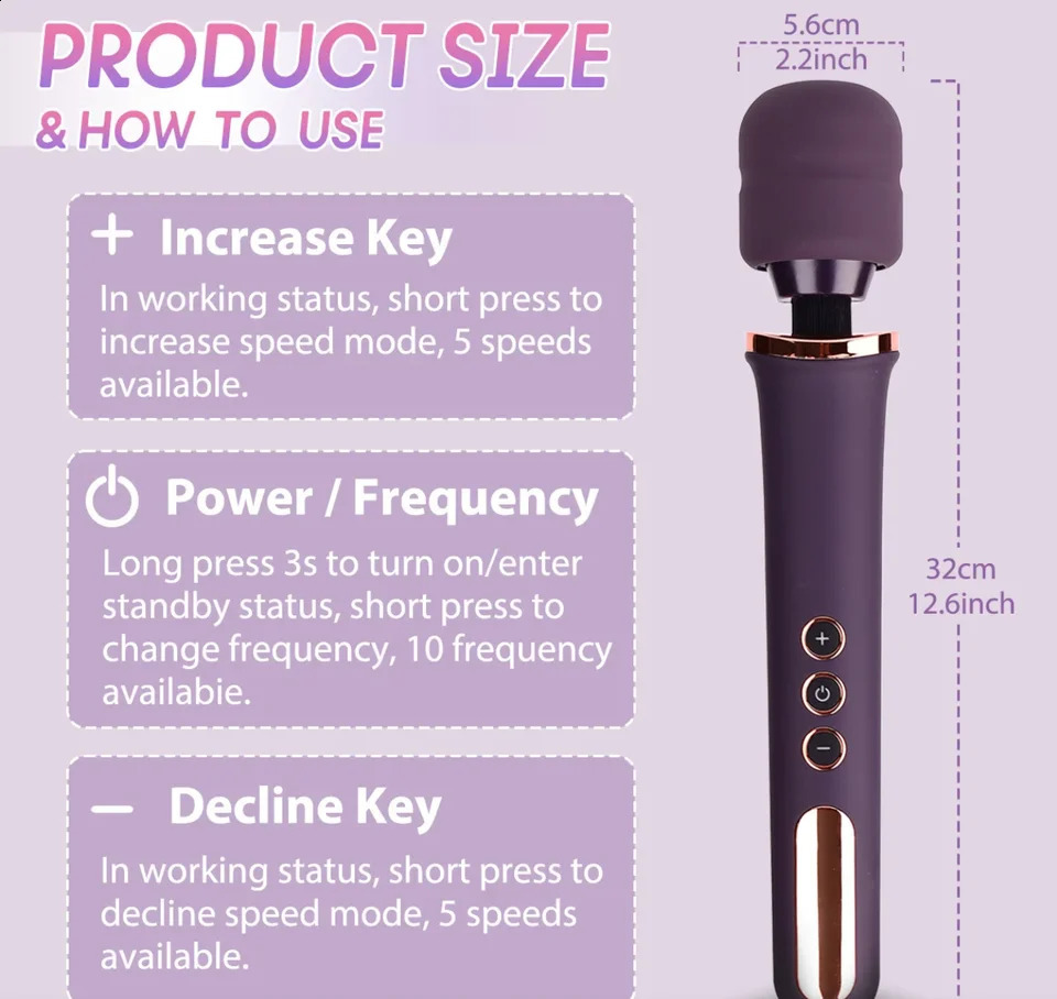 Hannibal Huge Magic Handheld Massager Wand Clitoris Stimulation for Women Big Size AV Stick 10 Speed Vibrator Foreplay Adult Toy 250121