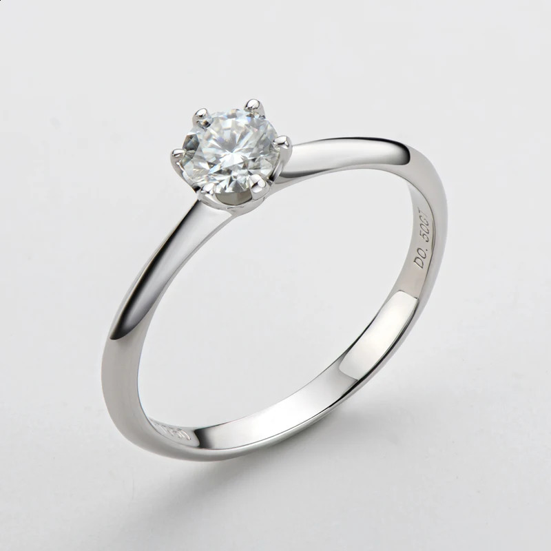 IOGOU Mosanite Diamond Rings for Women 05 Carat Engagement Round Cut Solitaire Ring Real 925 Sterling Silver Wholesale Jewelry 250118