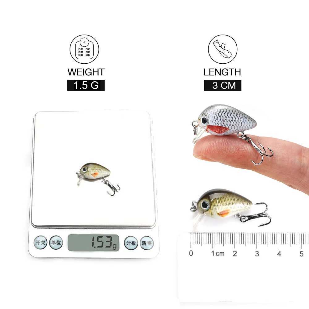 TREHOOK 5pcs 1.5g 3cm Mini Wobblers/Crankbait Fishing Lure Artificial Bait Hard Floating Wobbler for Fish Bass Fishing TackleXJ250122