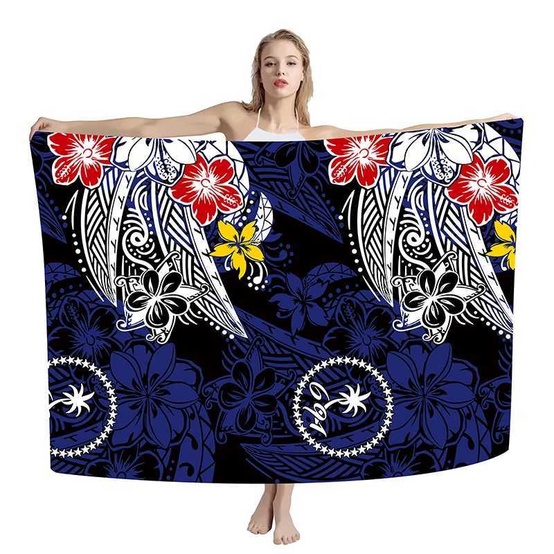 New Summer Haiian Beach Flower Sarong Floral Print Multi Wear Swimsuit Wr Large Size Island Sarong Cover Up For Women W250120