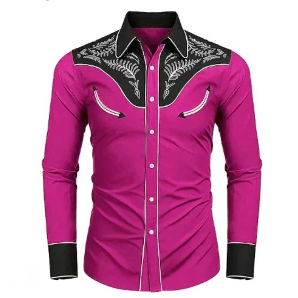 New mens shirt long sleeve casual printed shirt daily long sleeve shirt large size 6xlXJ250121