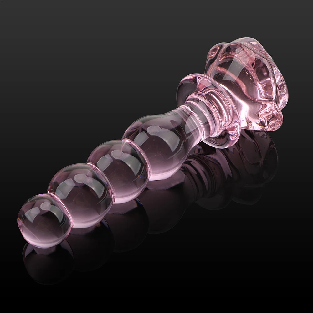 Glass Rose Decorative 22-35mm Anal Beads Butt Plug for Women Vaginal Dilator Female Masturbator Sex Toys Men Prostate Massager 250108