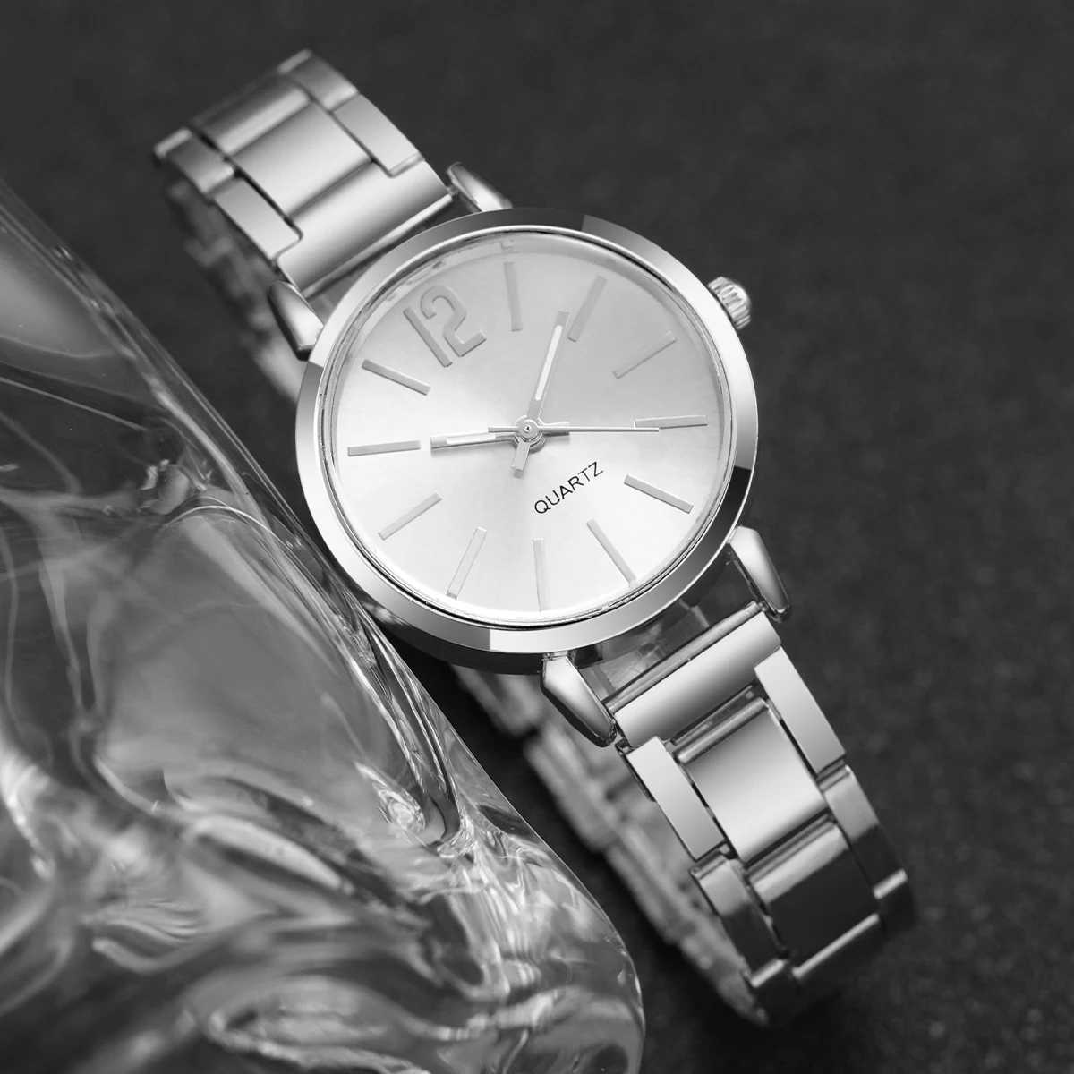 Fashion Men Elagant Watch Casual Simple Steel Strap Quartz Watch Bracelet 2PCs Set Temperament Wearing Style X250203