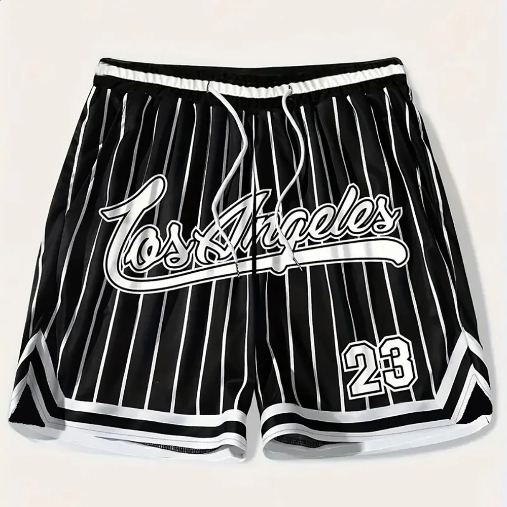 Summer Men Los Angeles Shorts Short Pants Sports Fitness Clothing Male Fashion Letter Beach Outfit Training Jogging Streetwear 250121