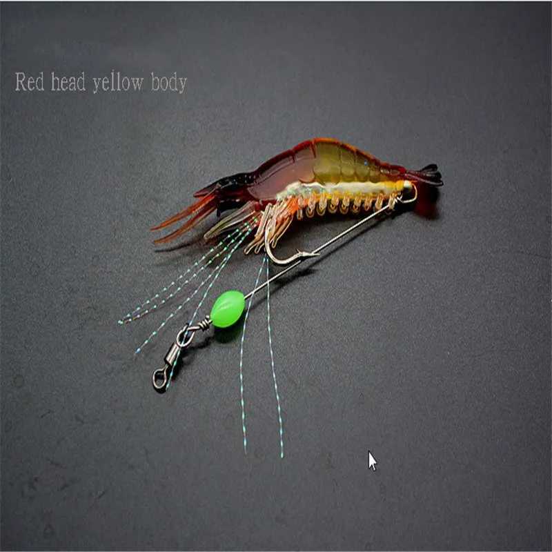 1pcs 8cm/5g Luminous Simulation Prawn Soft Shrimp Floating Shaped Worn Fake lure Hook Isca Fishing Lure Artificial BaitXJ250122