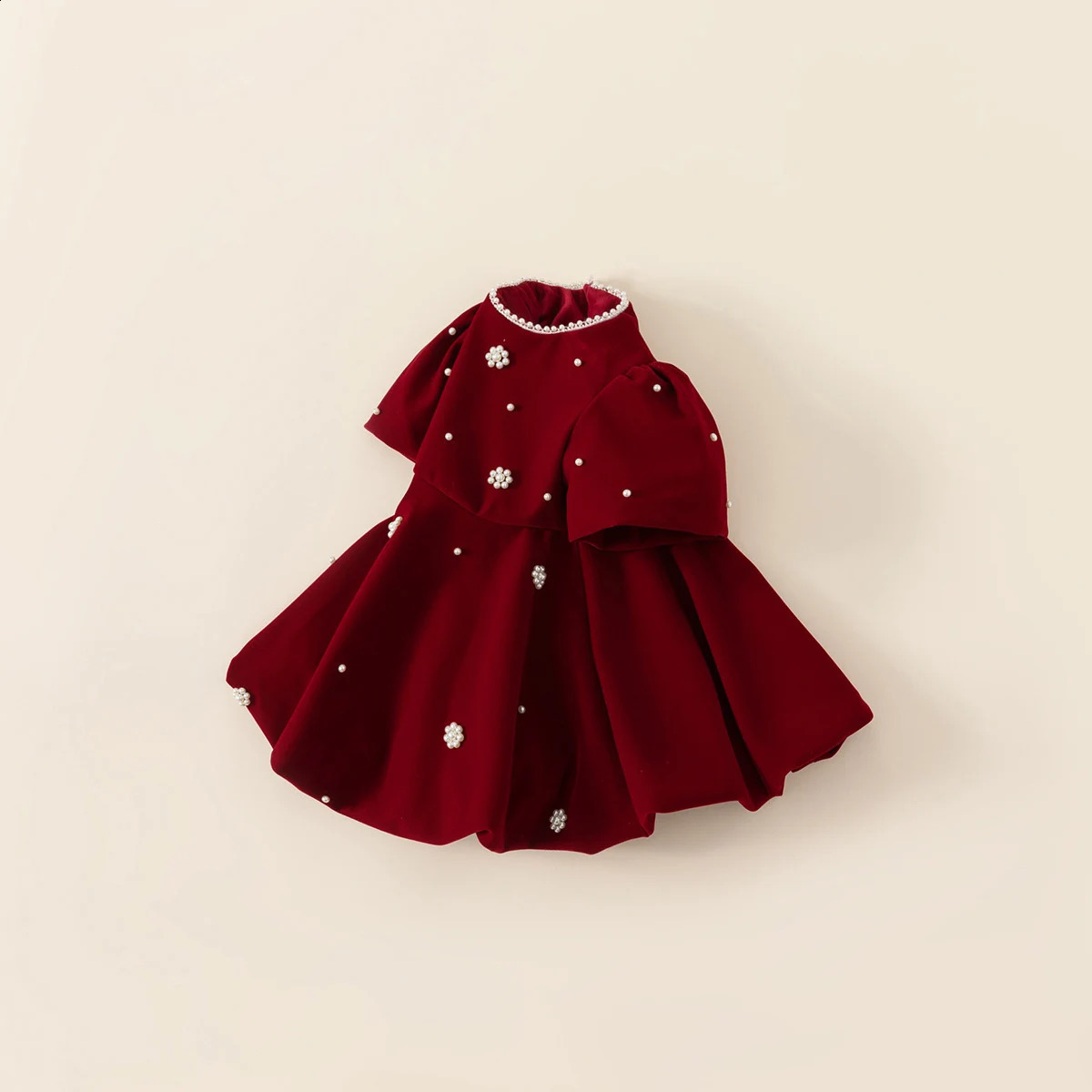 Autumn Winter Children Dress 1-10Y Girls Pearl Thick Warm Fleece Party Christmas Princess Dresses Toddler Wear Kids Clothing 250218
