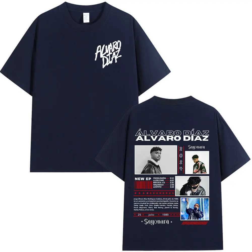Rap Alvaro Diaz Sayonara Album Merch T Shirts Mens Clothing Hip Hop Fashion Oversized Short Sleeve T-shirt Casual Cotton T-shirts X250203