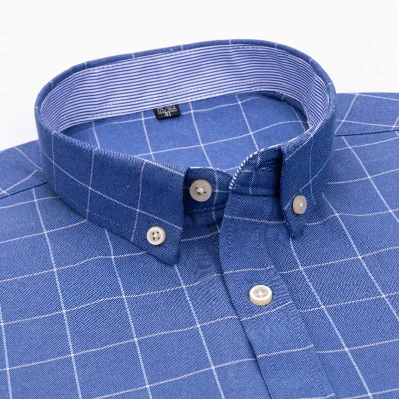 Casual Pure Cotton Oxford Mens Shirts Long Sleeve Plain Soild Regular Fit Fashion Button Man Dress ShirtsXJ250121