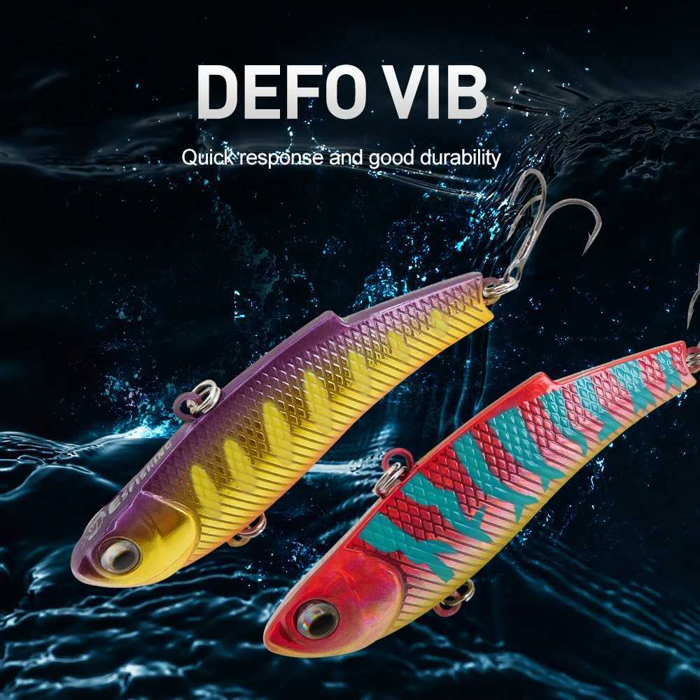 ESFISHING bulk 4pcs Hard Bait DEFO VIB 70mm15g Pike Winter Ice Fishing Lure Tackle Sinking Icsa Artificial WobblersXJ250122