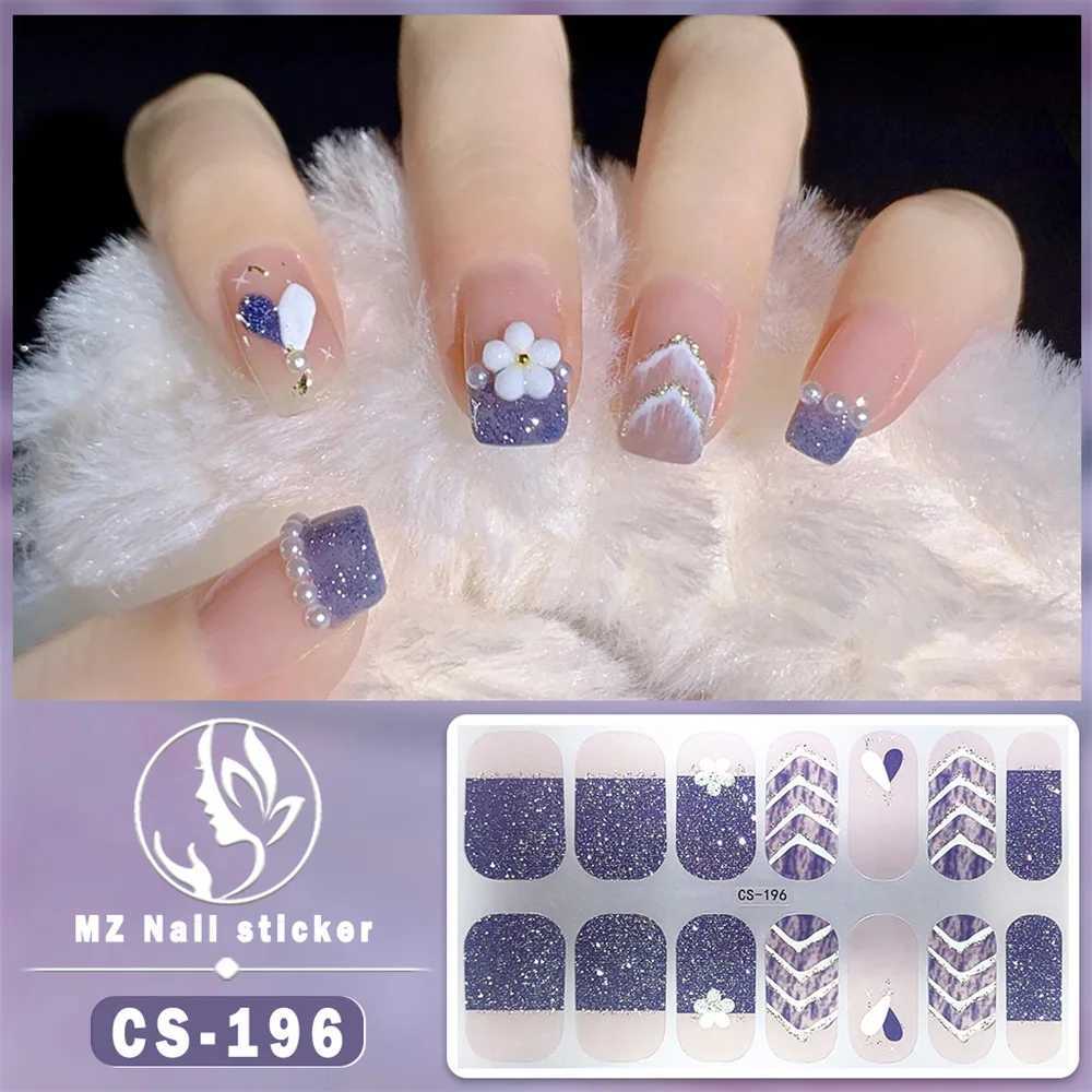 Waterproof No Baking Gel Nail Polish Film Full Cover Stickers Spring Summer Membrane Paper Self Adhesive Manicure DecoracionXJ250120