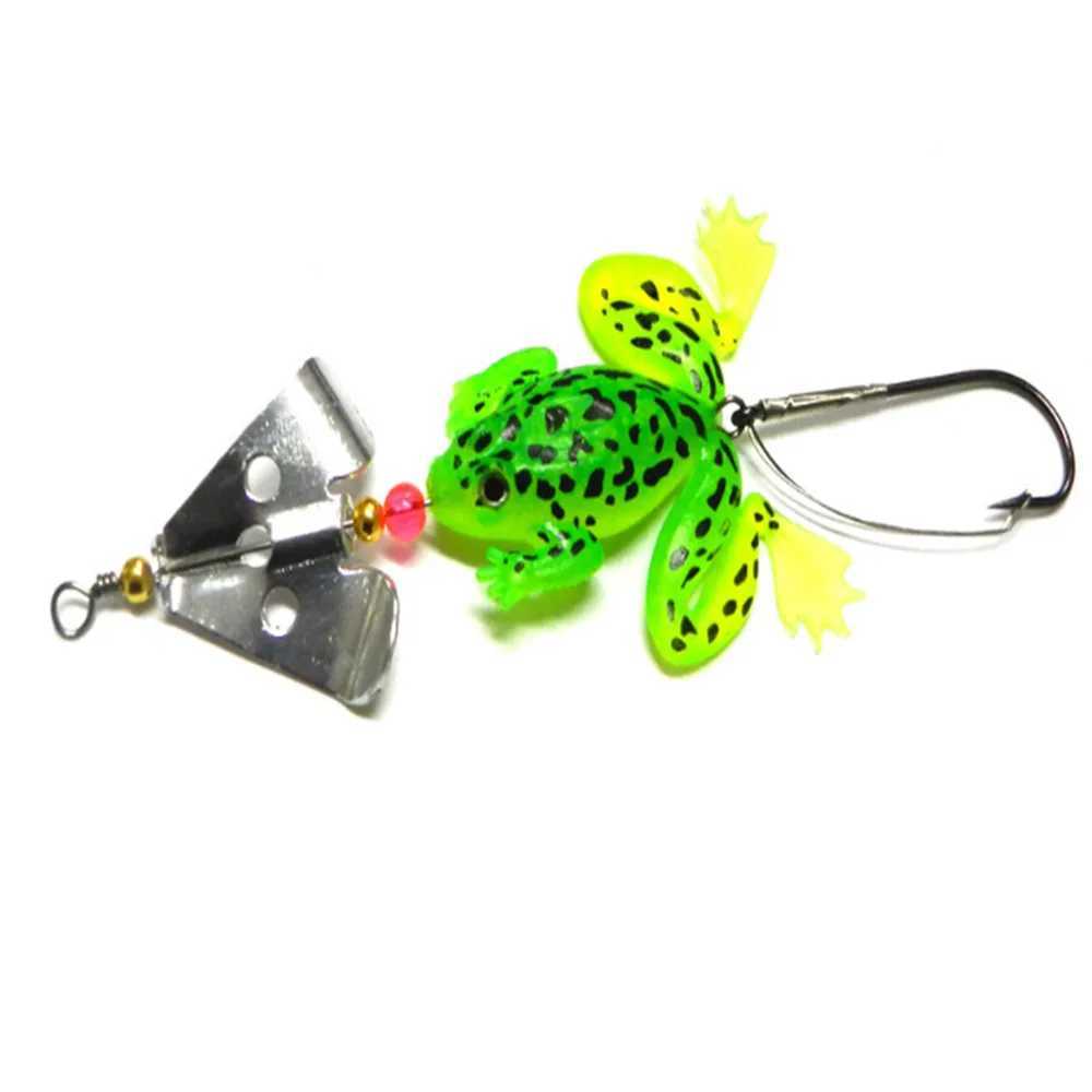 FISHINAPOT 1PCS Rubber Frog Soft Bait 90mm 6.2g Fishing Lures 4 Colors Wobblers Bass Pike CrankBait Fishing Tackle YA21XJ250122
