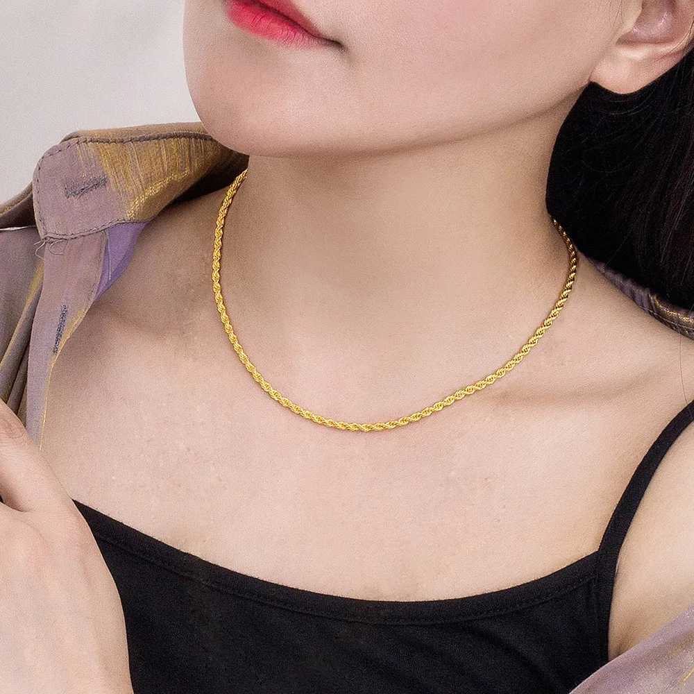 Men 1005 Sterling Silver 3mm Twist Rope Chain Necklace Women Diamond Cut Clasp Box Chain 16-30 inch Chocker Jewelry Boy GiftsXJ250114