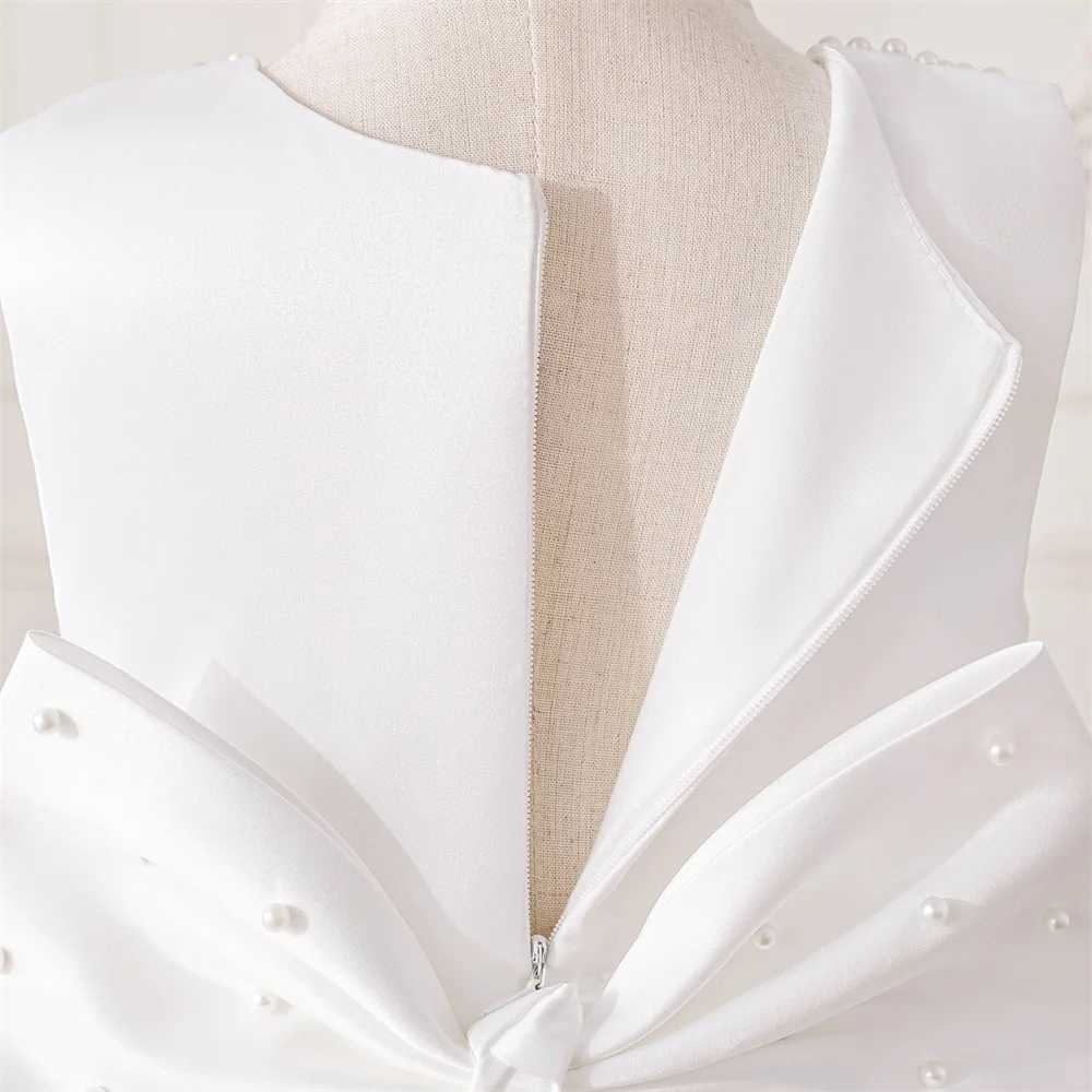 Newborn White 1st Birthday Dress For Baby Girl Clothes Beading Princess Dress Girls Dresses Big Bow Baptism Party Gown 0-4 Year X250203