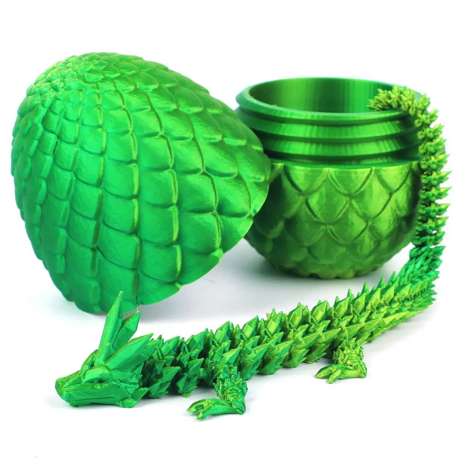 3D Printed Egg with Full Dragon Modle Movable Rotatable Articulated Desktop Ornament Kid Toy Free shipping