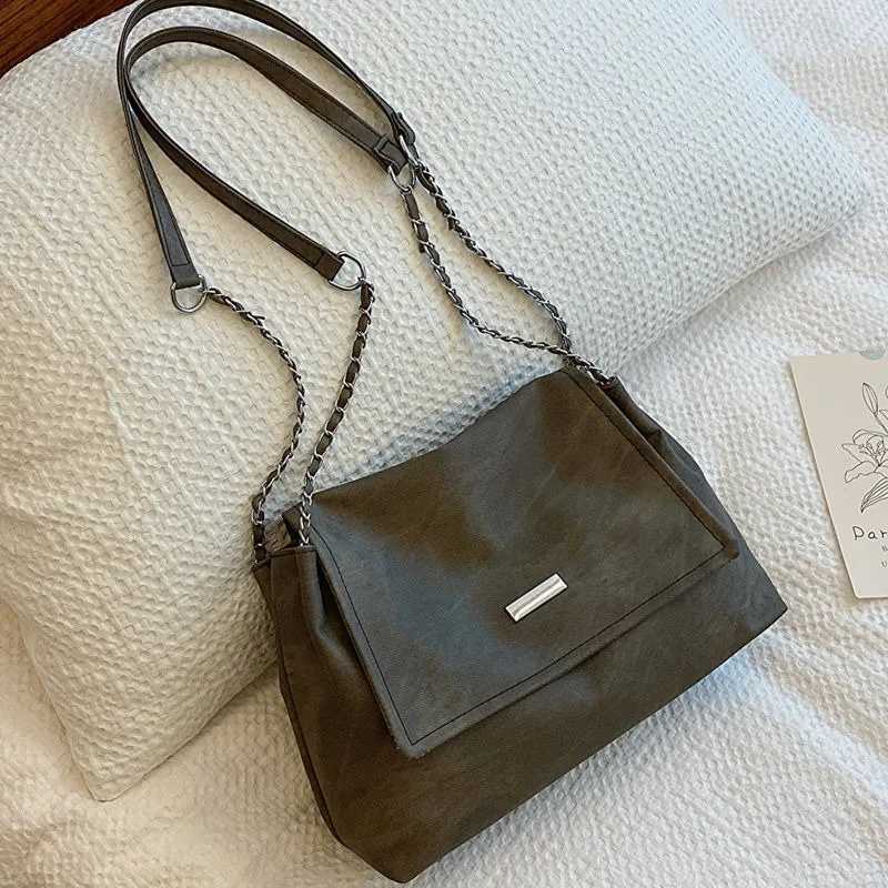 Ladies Fi Commuter Large Capacity Shoulder Bag Fi Chain Handbag Girls Simple Crossbody PU MaterialXJ250121