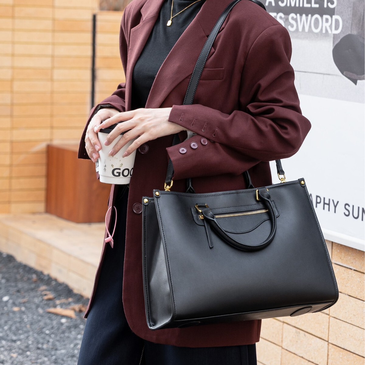 Genuine leather women's 2024 autumn/winter new item large capacity daily versatile high-end commuting single shoulder crossbody tote bag