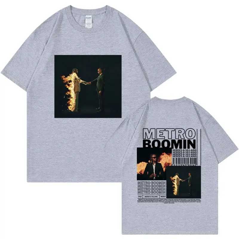 Rapper Metro Boomin Heroes Villains Graphic T Shirt for Men Women Hip Hop Retro Short Sleeve T-shirt Cotton Oversized T-shirts X250203