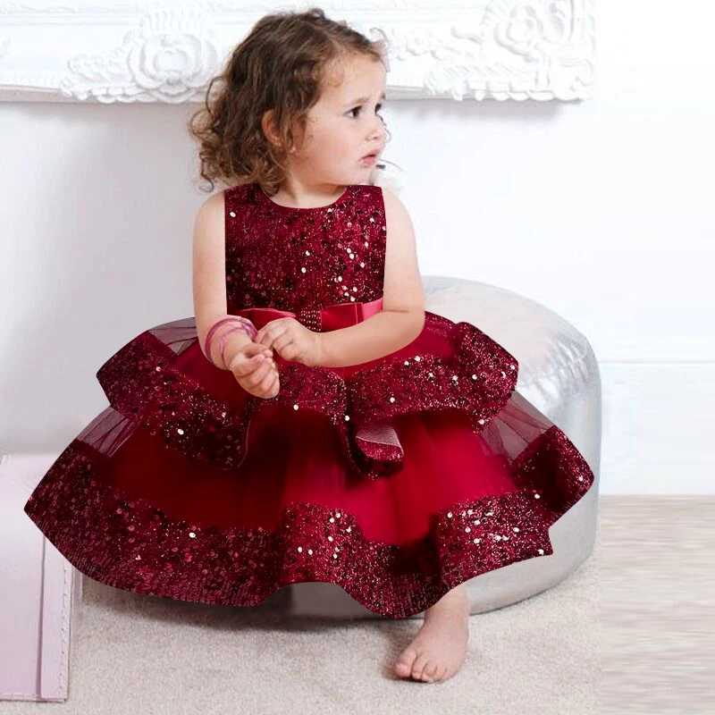 NEW Baby Dress Lace Flower Christening Baptism Clothes Newborn Kids Girls First Years Birthday Princess Infant Party Costume X250203