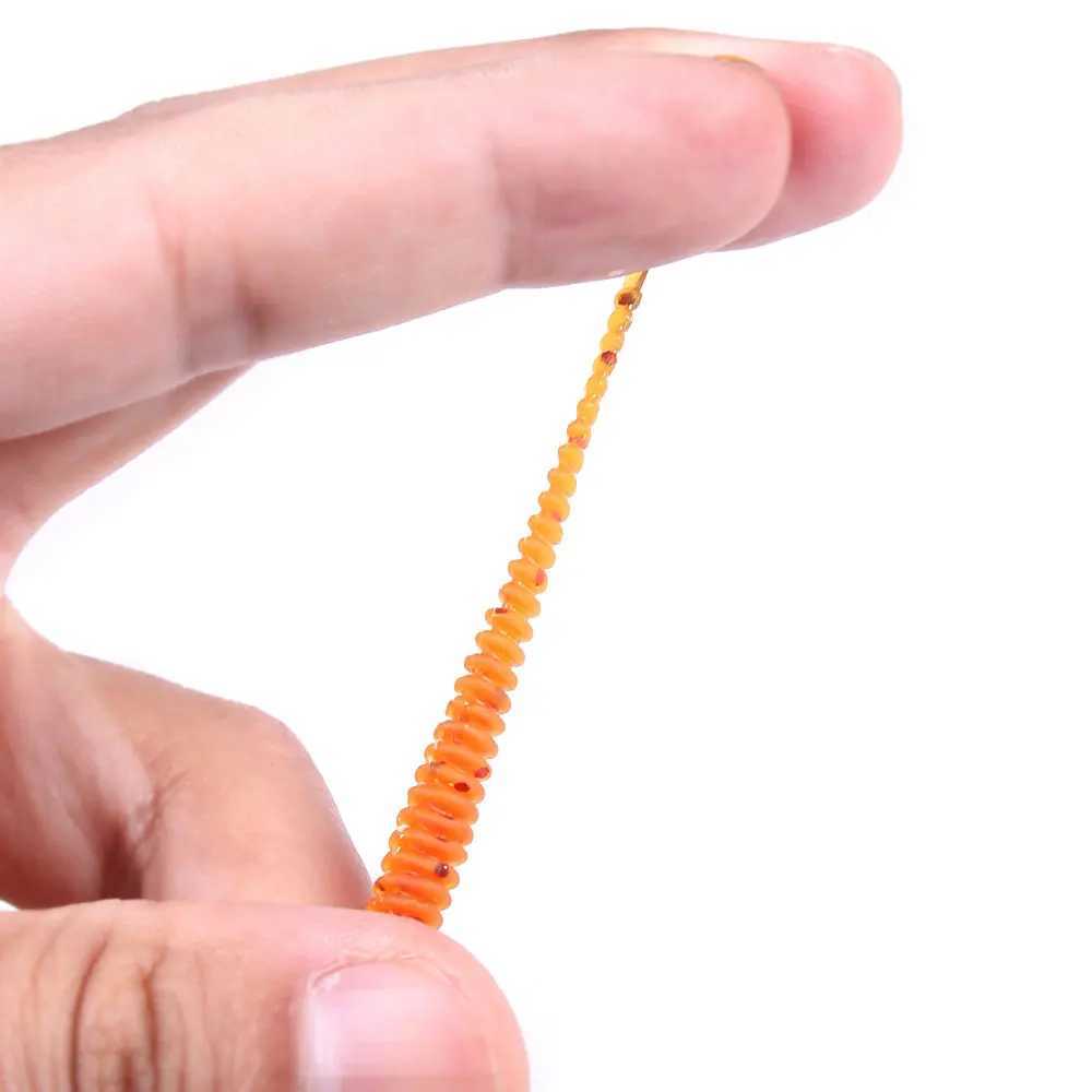 Hengjia 50pcs/Lot 4.5CM Small Soft Worm Swimbait T Tail Silicone Bait Wobbler Fishing Tackle for Carp Bass PikeXJ250122