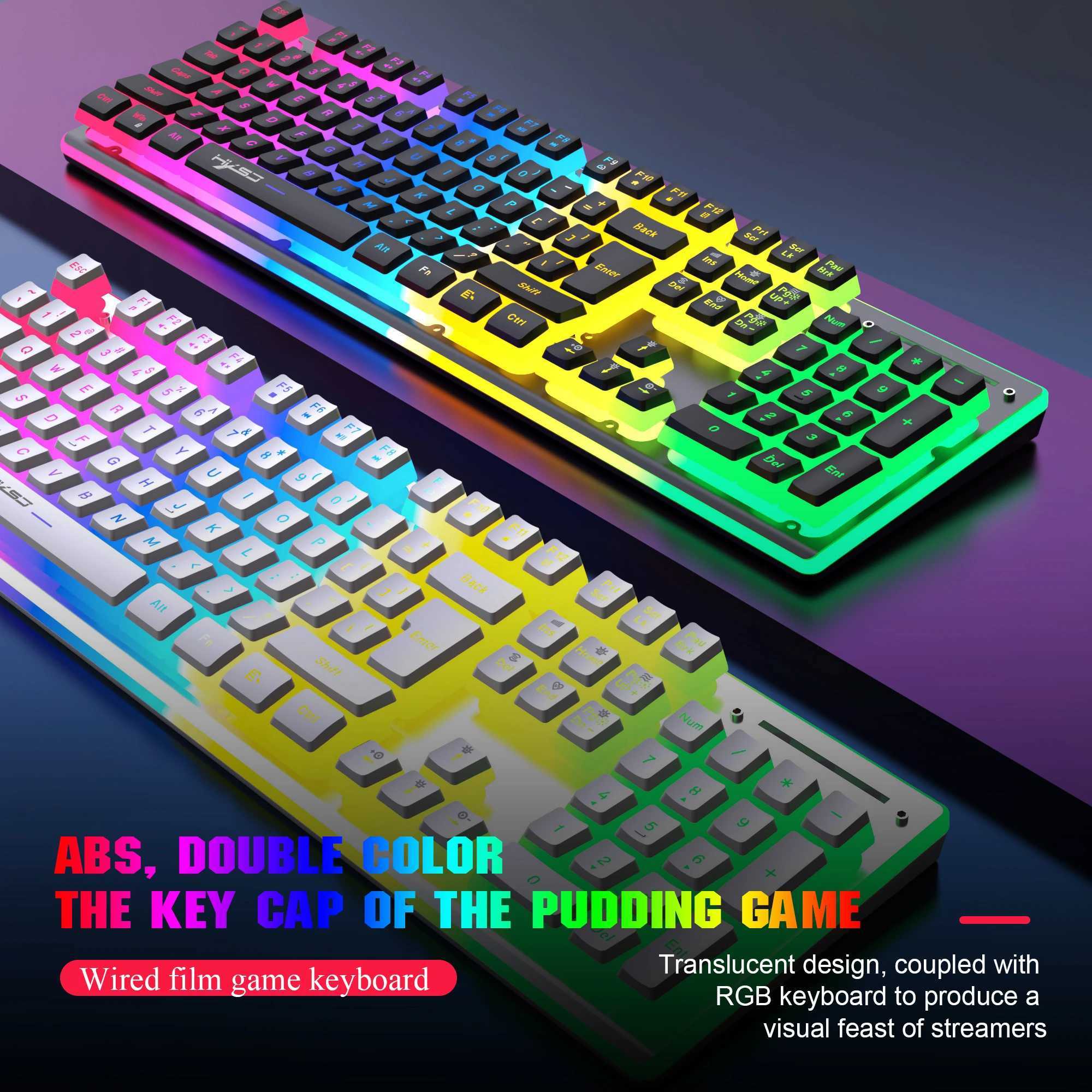 2025 New arrival HXSJ L96 104 keys 2.4G wireless pc keyboard mechanical feeling gaming keyboard and mouse combos for laptop game X250203