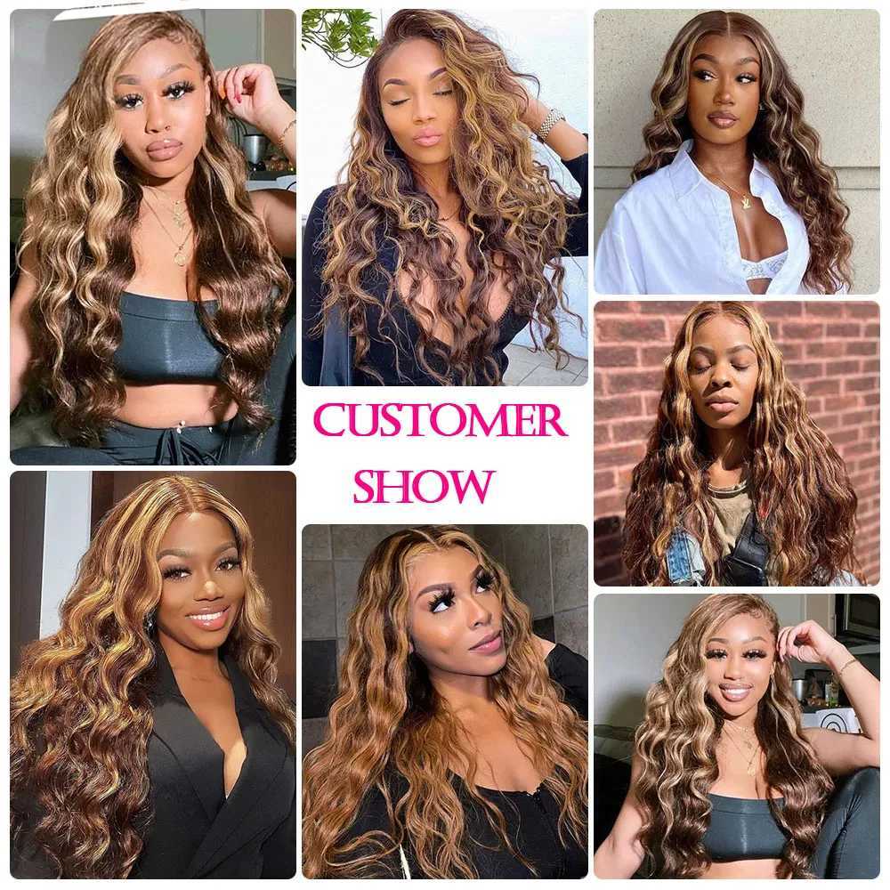 Highlight Loose Deep Wave Bundles with Clo Brown Human Hair Bundles with Clo Ombre Honey Blonde Bundles with CloXJ250120