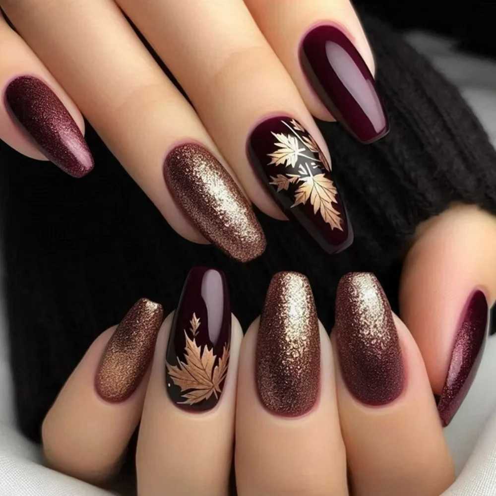 24 pieces of medium to long ballet complete set of nails square head purple gradient pressed fake nails artistic sparkling stars simple design fake na
