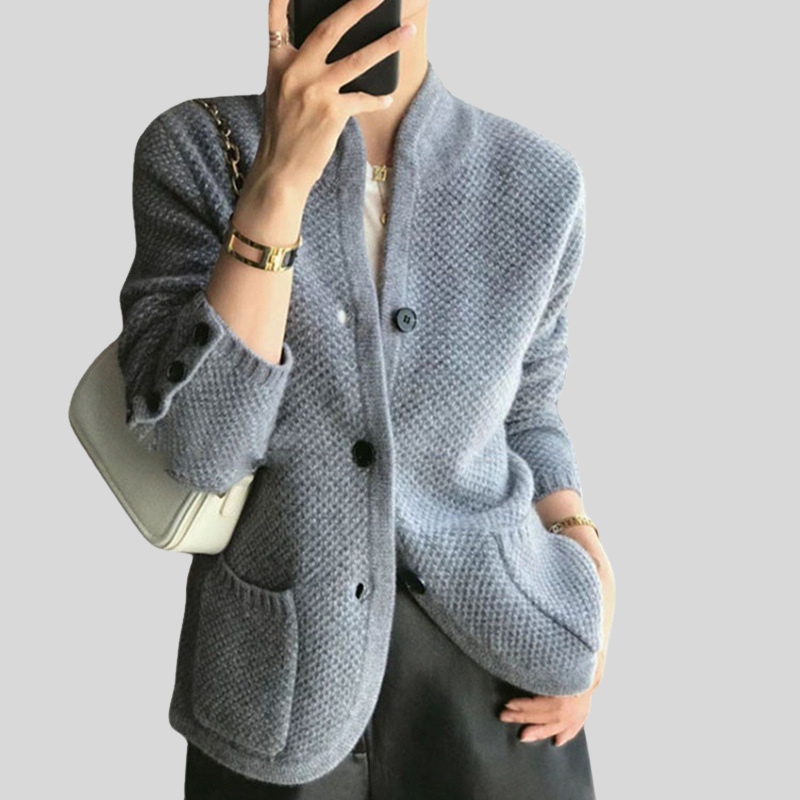 Best-selling high-end Chinese stand-up neck sweater cardigan jacket women's new loose temperament casual knitted sweater