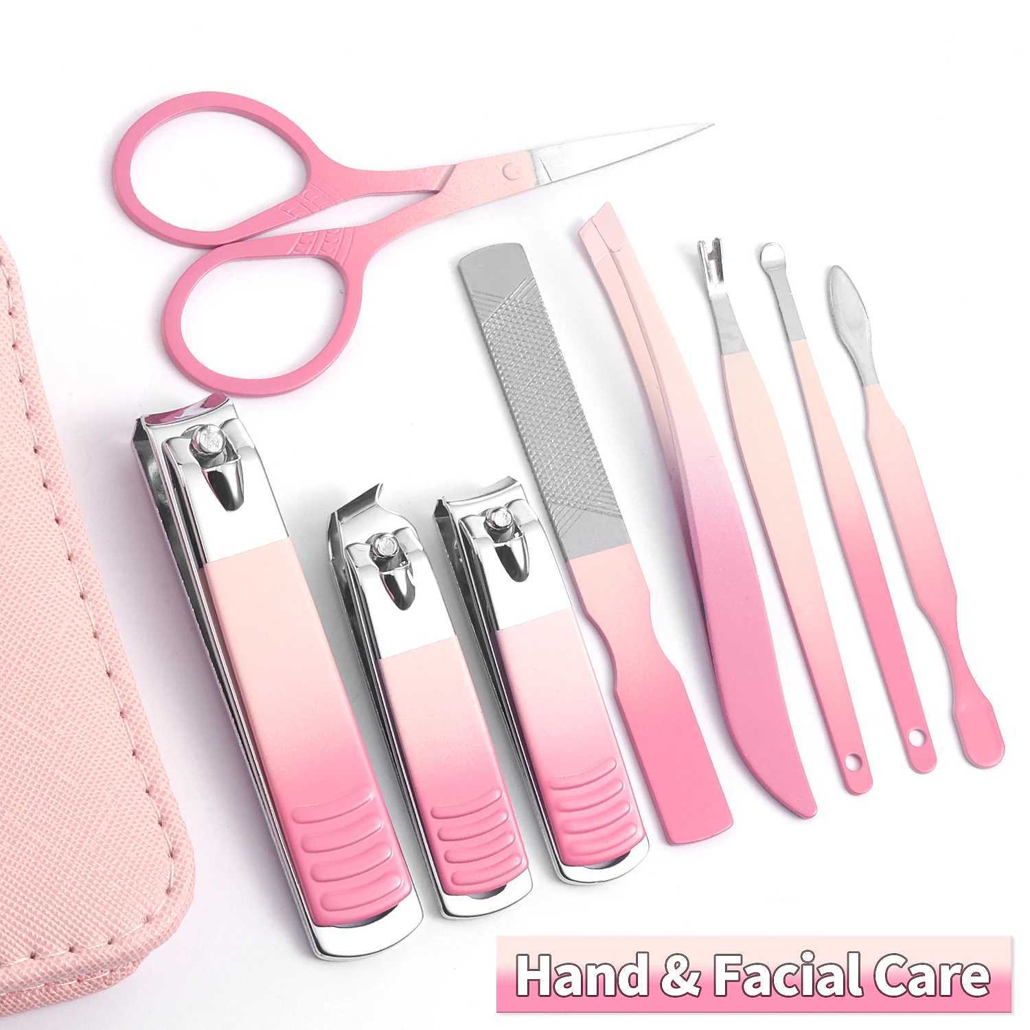 9/18Pcs Multi-Functional Stainless Steel Nail Clippers Pedicure Nail Scissors Tool Set With Folding Bag Manicure Cutter Kits EarXJ250116