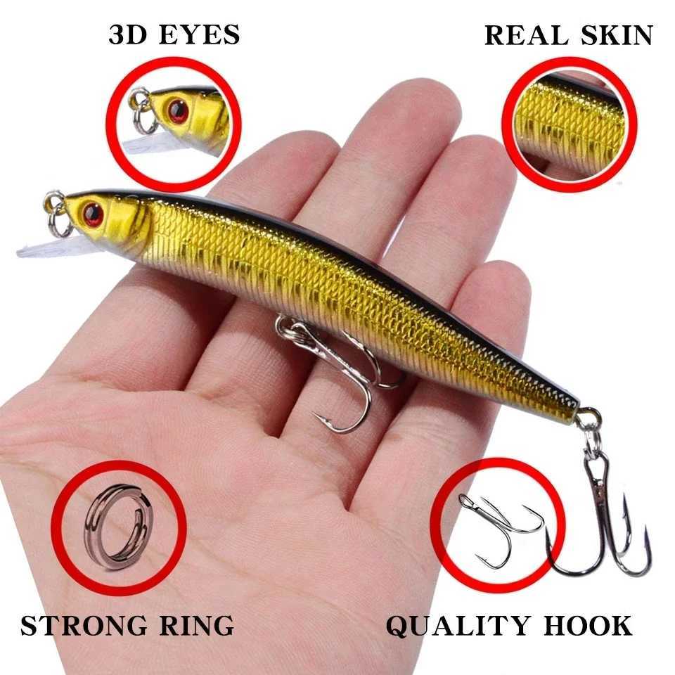 Fishing Lure Tackle Kit Set Hard Bait Artificial Rotating Floating Fishing Minnow Crankbait Wobblers Spinner Sinking Hooks LuresXJ250122