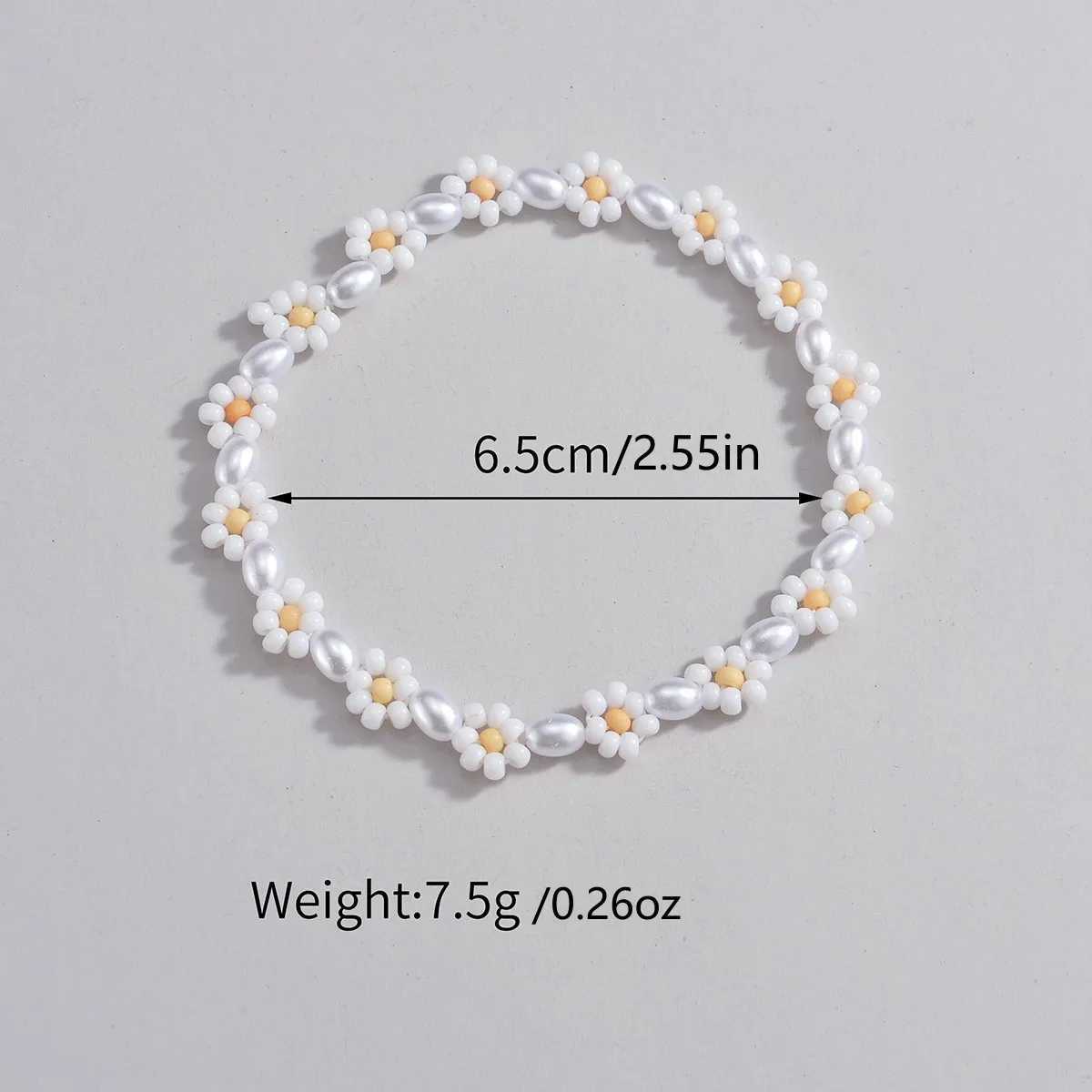 Bohemian style r bead flower mixed with pearl womens beach ankletXJ250121