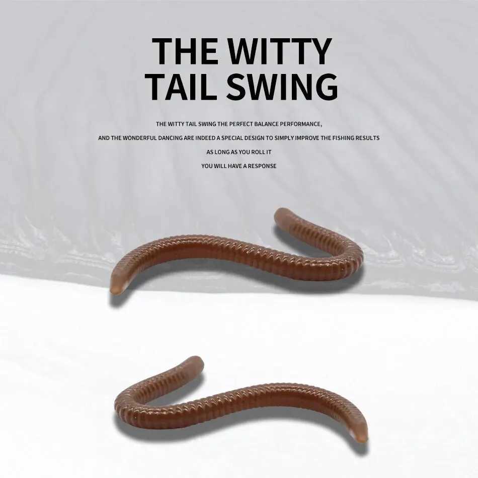 10pcs-50pcs 7cm/9cm Lifelike Red Worm Fishing Soft Lure Earthworm Ice Winter Fishing Silicone Artificial Fishing BaitXJ250122