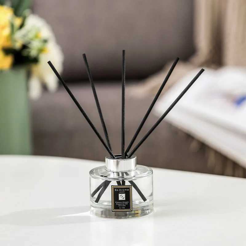 120ml Reed Diffusers Gift Set with Black Aroma Fiber Sticks No Fire Aromatherapy Oil Sets Hilton Ritz Carlton Gardenia Freesia X250203