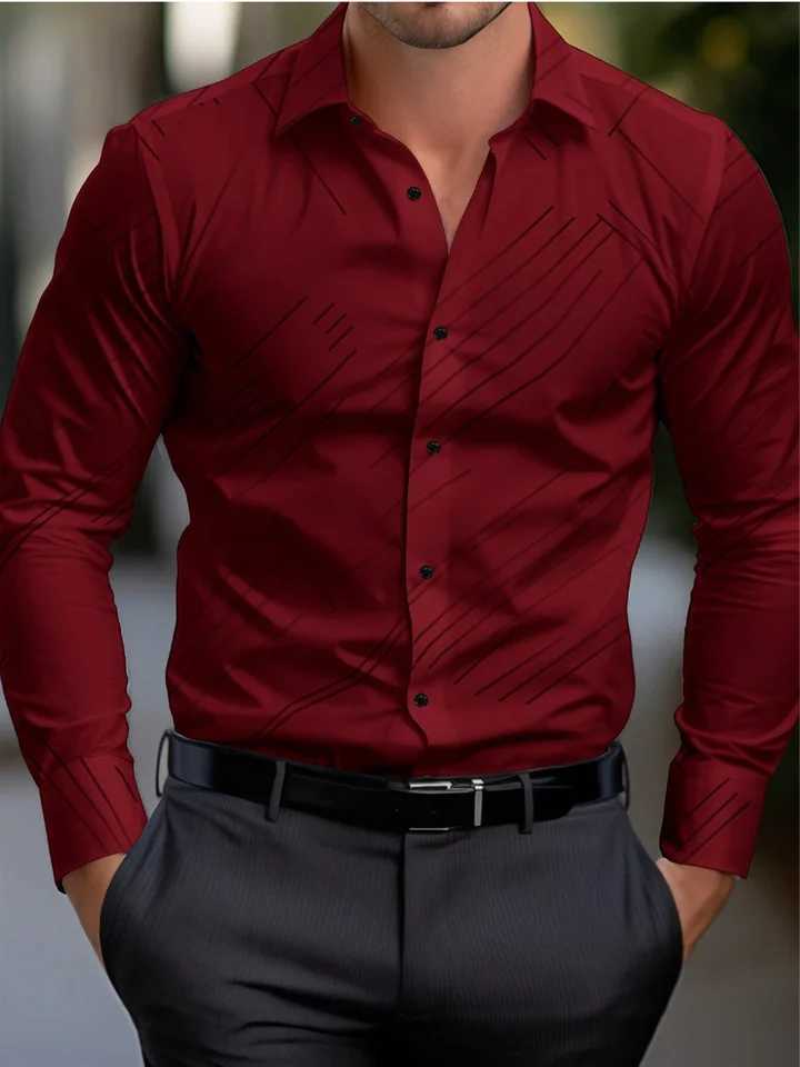 10 colors mens formal shirt button-up shirt long sleeve striped lapel spring autumn winter summer wedding work clothes XS-6XLXJ250121