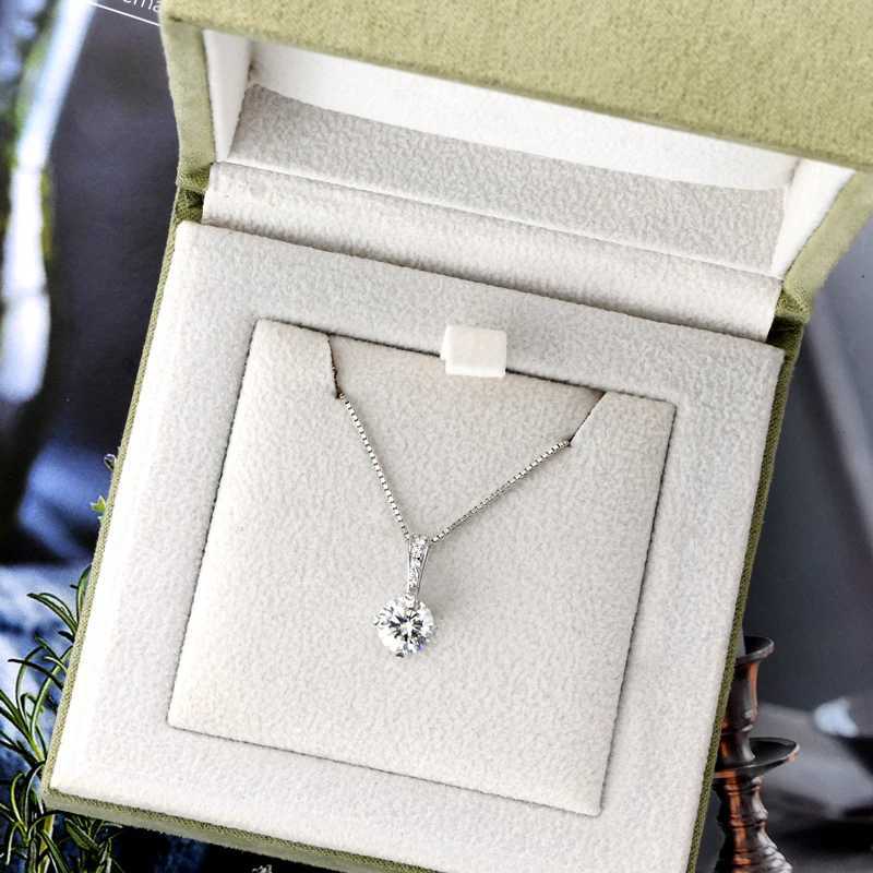 Original 2ct/1ct Round Moissanite Diamond Pendant Necklace 925 Silver Chain Heart-shed Cl Jewelry for Woman Gift BirtayXJ250114