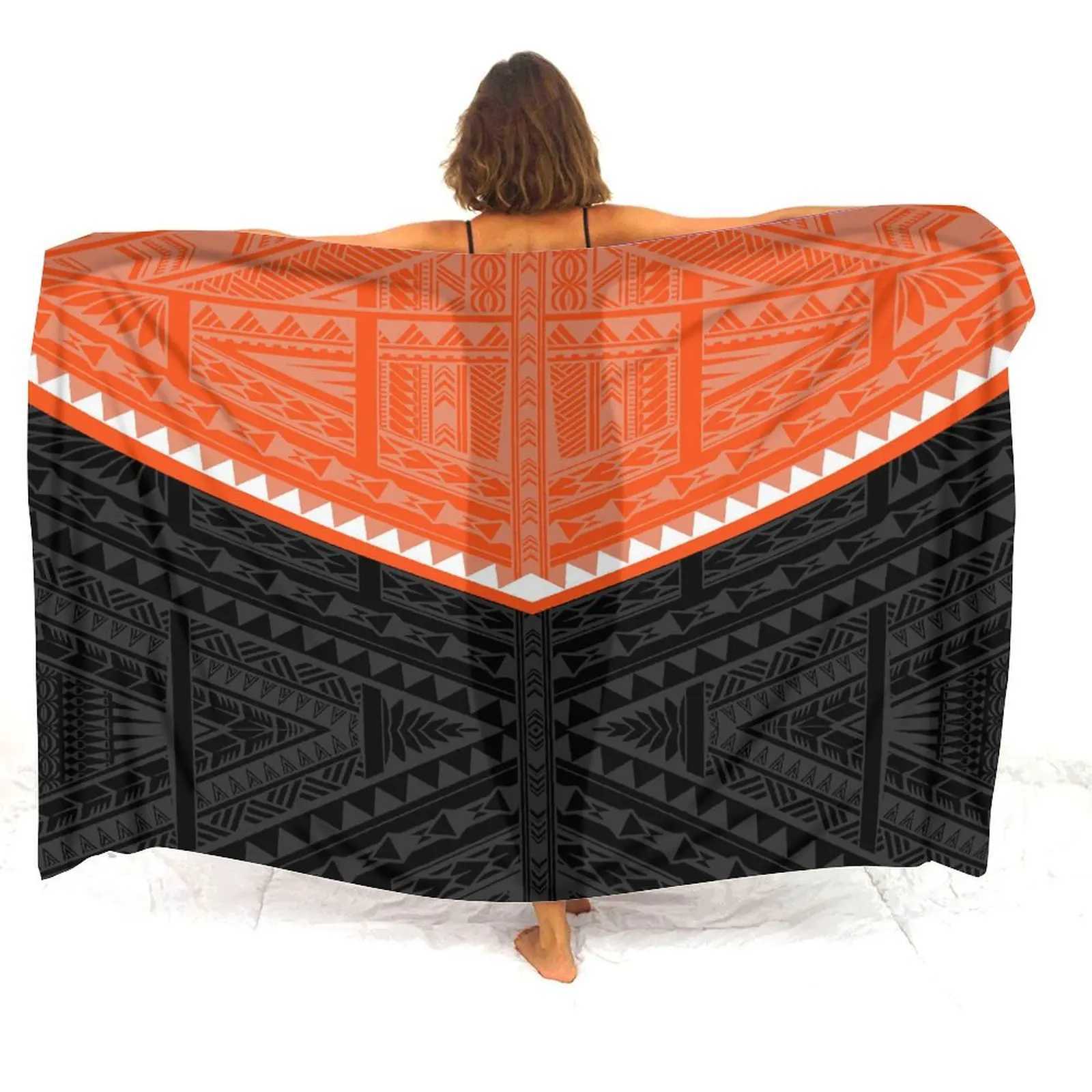 New bikini cover sarong ruffled coat Polynesian pattern custom womens beach fashion sarong W250120