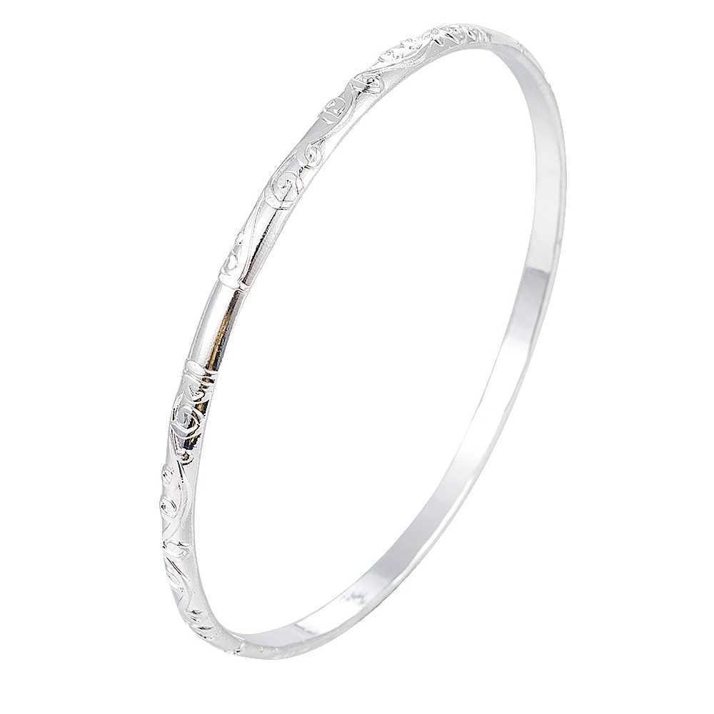 5Pcs/Set Simple Carving Flower Pattern Cuff Bracelet Bangle Sets For Women Accessories Bracelet Amuleto 2022 Trendy Fashion Jewel W250121
