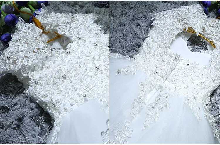 New Baby Girls Baptism Dresses White Pearls Beads Lace 1 Year Birthday Dress Infant Princess Christening Dress X250203