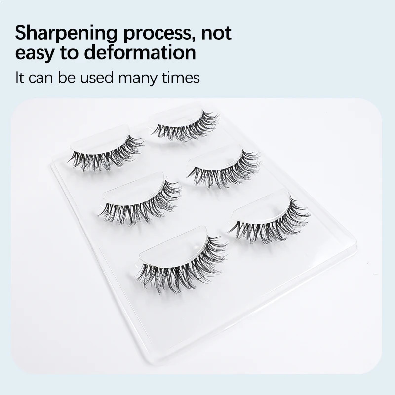 3Pairs Clear Band Fluffy Mink Eyelashs 10mm-12mm Short Natural Lashes Chinese Makeup Wholesale Lashes Vendor 250110