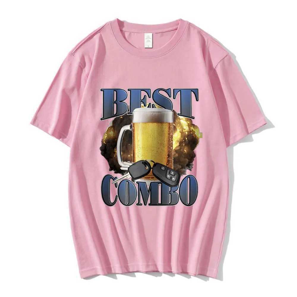 Best Combo Print T Shirt Funny Drunk Driving Short Sleeve T-shirts Mens Women 100% Casual Cotton Oversized T Shirts Streetwear X250203