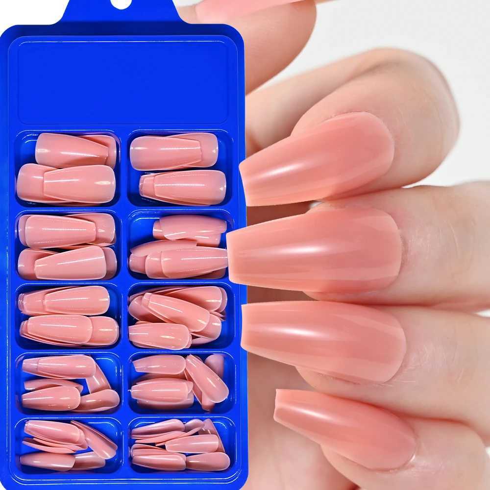 Diamond White Tips For Nails Extension 100pcs On Fake Ballerina Gel Nail Art Nude White Pink Press On Nails In Coffin 0.75inW250120