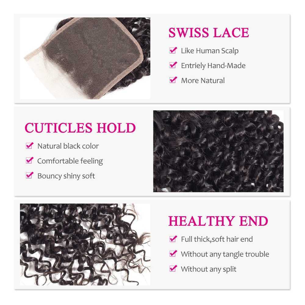 Yyong 4X4 Lace Clo Brazilian Kinky Curly Hair 100% Remy Human Hair One Lace Clo Can Be Bleached Knots Natural HairlineXJ250120