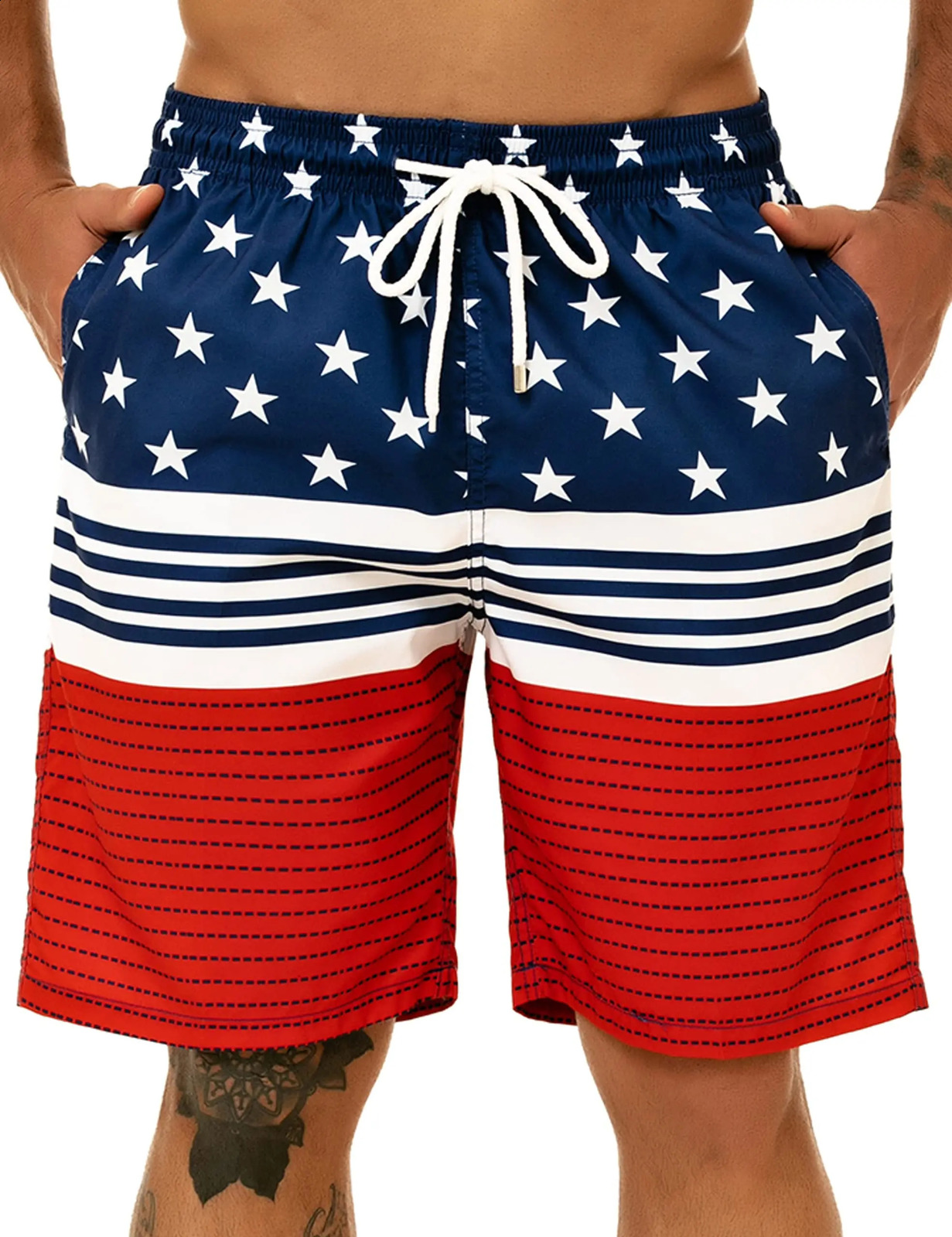 American Flag Swimwear Shorts Mens Beach Boy Breathable Surfing Board Short Quick Dry Swimsuit Summer Swim Trunks Stripe 250121