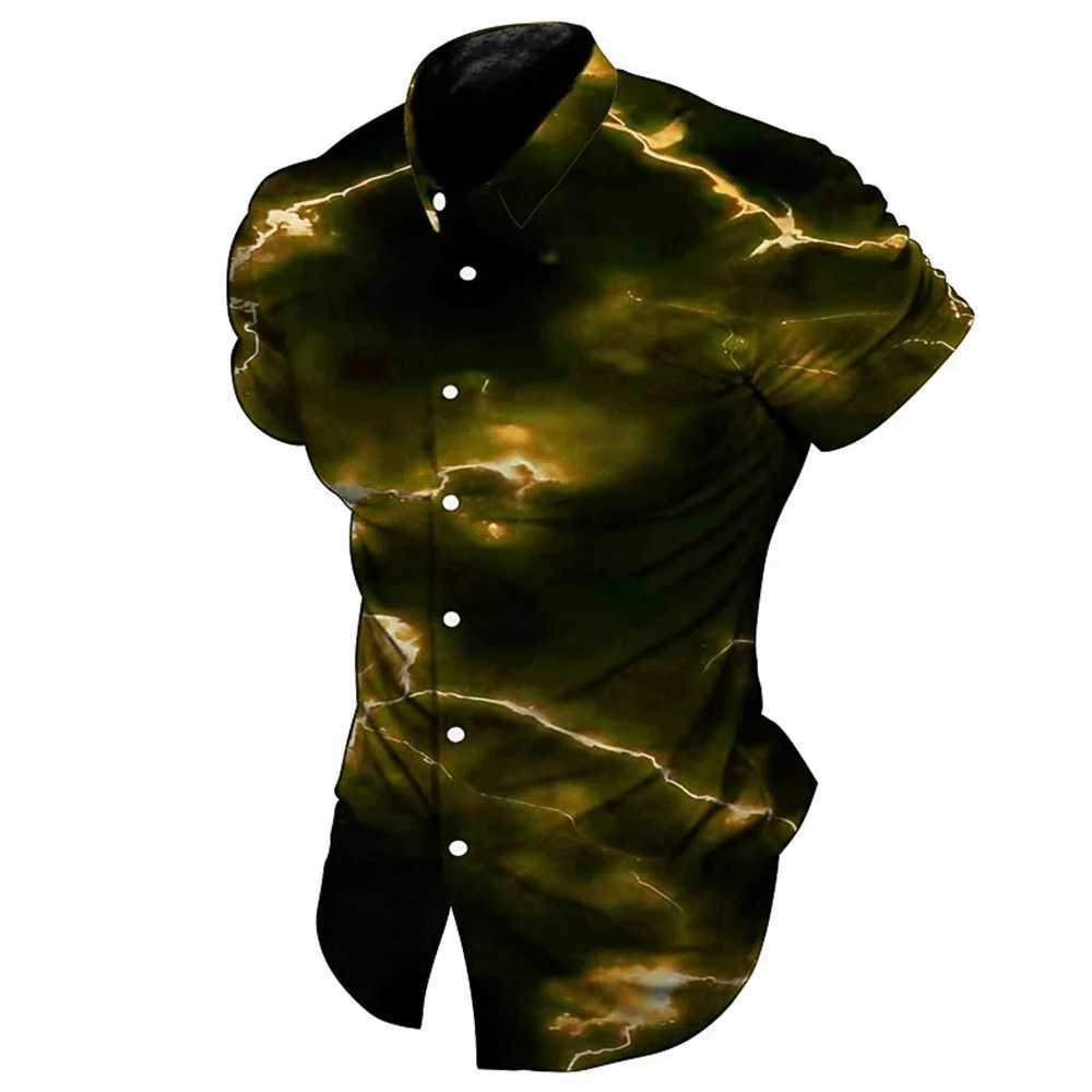 Summer Lightning 3D Print Shirts Men Fashion Hawaiian Shirt Casual Vintage Streetwear Short Sleeve Shirt Blouse Man ClothingXJ250121