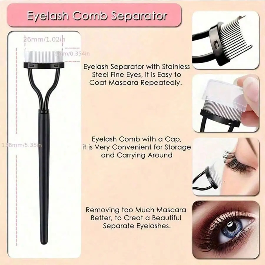 11In1 Eyelash Grooming Kit Includes Curler With Comb Separator Wand Eyebrow Brush 4 Silicone Refill Pads 250115