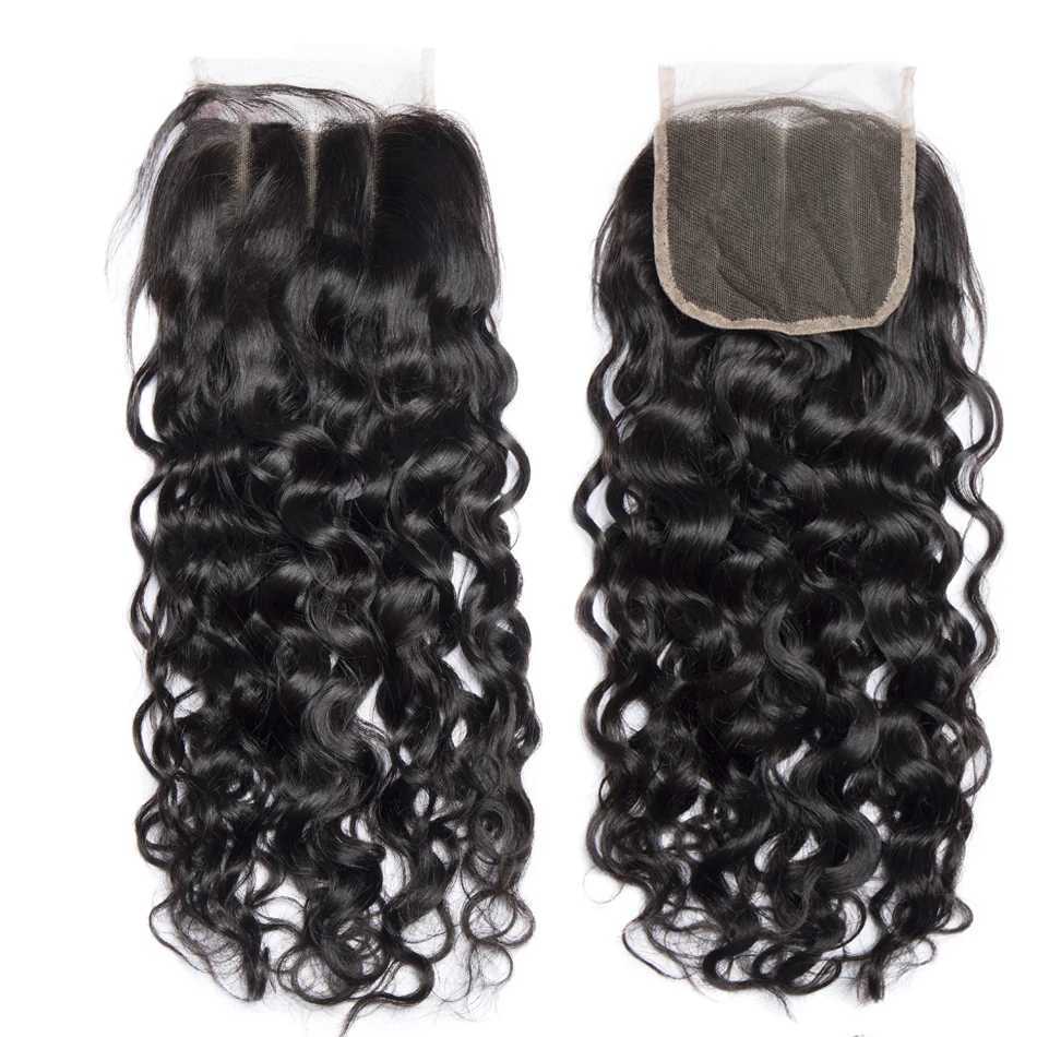 4x4 Water Wave Clo 12A Human Hair Brazilian Lace Clo Deep Curly Straight Body Wave Lace Clo Remy Human Hair CloXJ250120