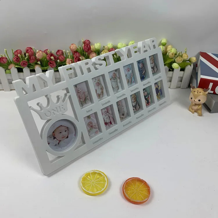 The First Year Baby Keepsake Frame 0-12 Months Pictures Po Frame Souvenirs Kids Growing Memory Gift Children Gift 250120