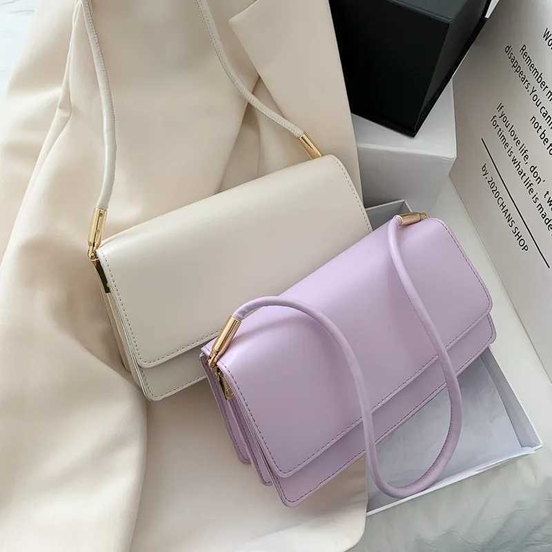 New Simple Shoulder Bag For Women PU Leather Armpit Bag Solid Color Lady Handbag Casual Girls Small Square Bag sacXJ250121